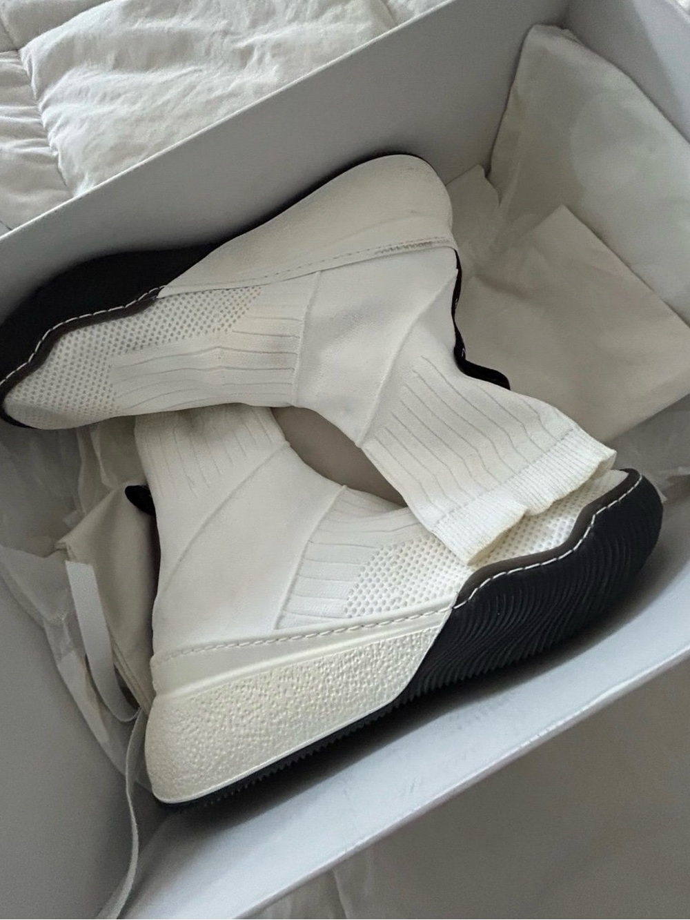 Stella McCartney White Sock-Style Platform Sneakers - Women size 8